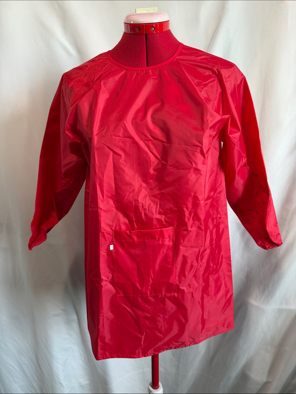Kids Red Waterproof Rain Smock with Front Pocket